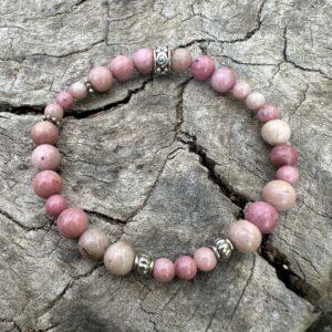 Bransoletka z rodonitu różowego