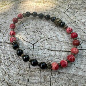 Bransoletka z Turmalinem i Czerwonym Jaspisem