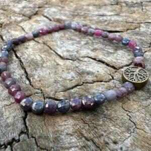 Bransoletka z Rubinem i Szafirem - koraliki pastylki