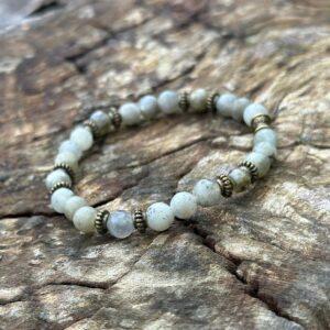 Bransoletka z Labradorytu – matowe i fasetowane koraliki