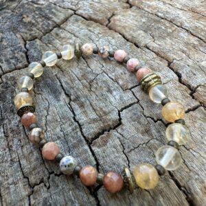 Bransoletka z Rodochrozytu i Cytrynu