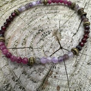 Bransoletka z Rubinu, Granatu i Ametystu