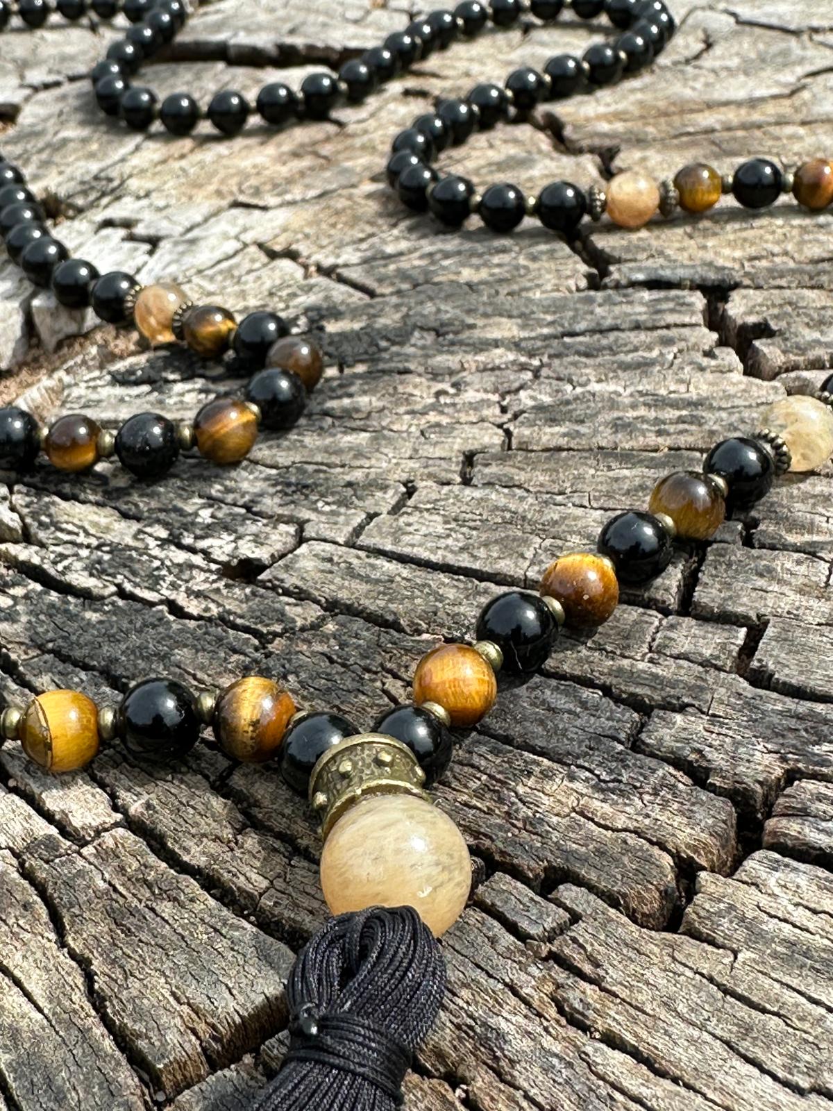 Mala z czarnego turmalinu, tygrysiego oka i cytrynu - obrazek 4