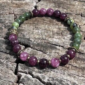 Bransoletka z granatu i jadeitu