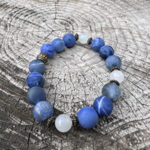 Bransoletka z sodalitu  i kamienia księżycowego