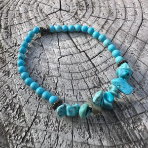 Bransoletka z turkusu i howlitu