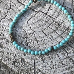 Bransoletka z fasetowanych koralików turkusu