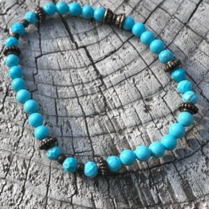 Bransoletka z howlitu i turkusu