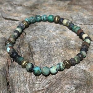 Bransoletka z turkusu afrykańskiego fasetowanego